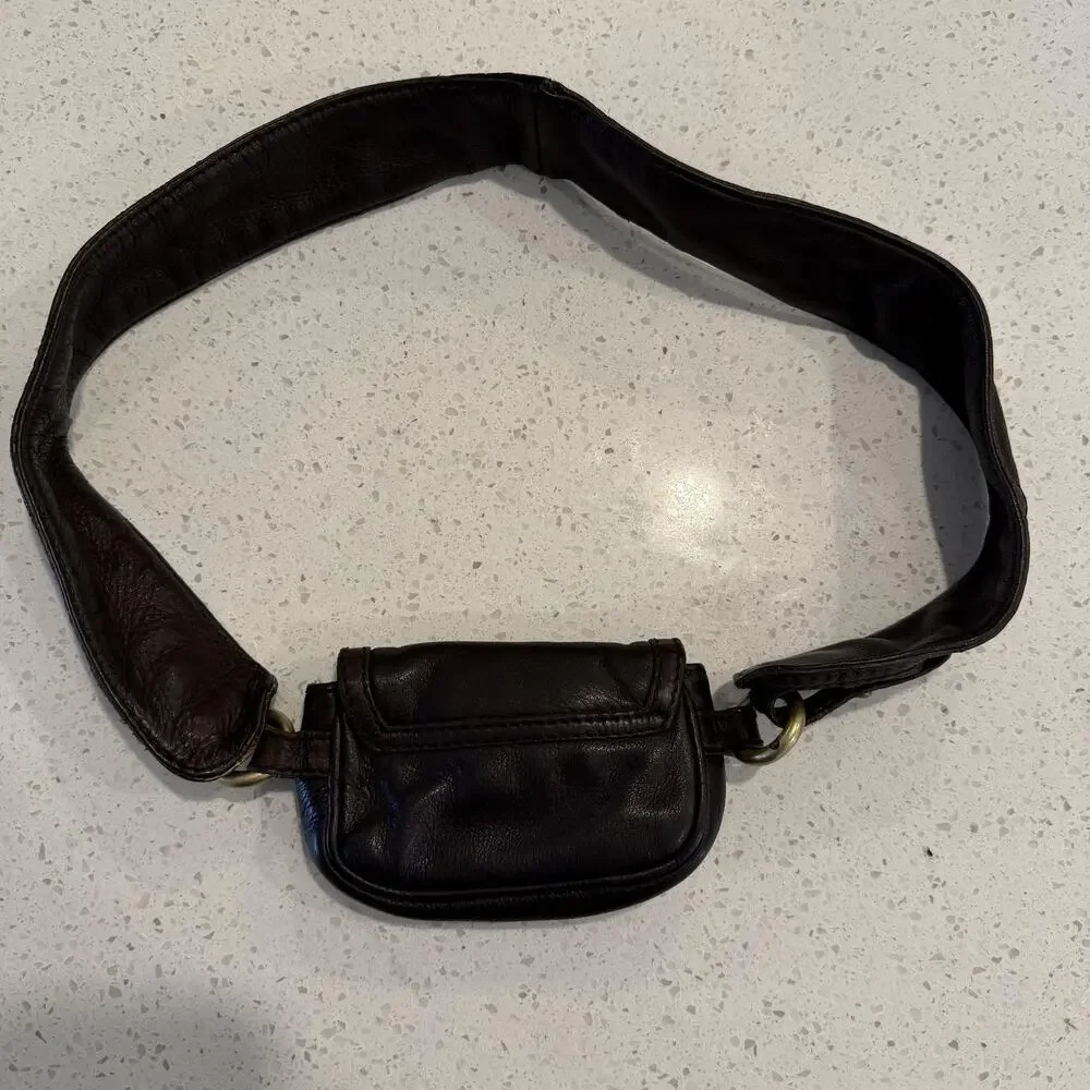 Vintage Marc By Marc Jacobs Dark Brown Leather Waist Pack Belt Bag Y2K 2000s